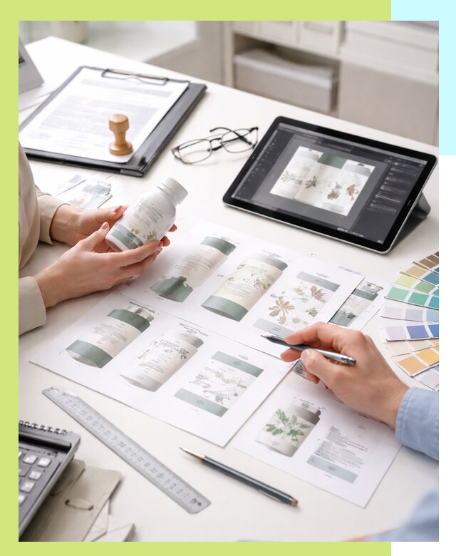 Профессиональная разработка дизайна и текста этикетки продукции в Лесне